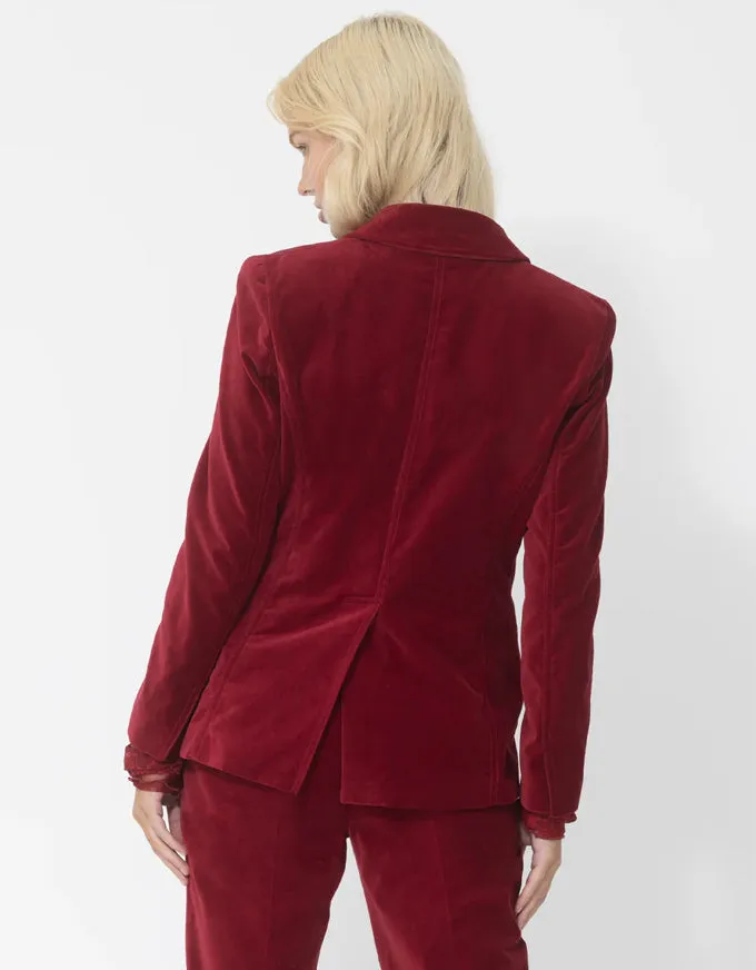 Ringmaster Velvet Blazer Ruby