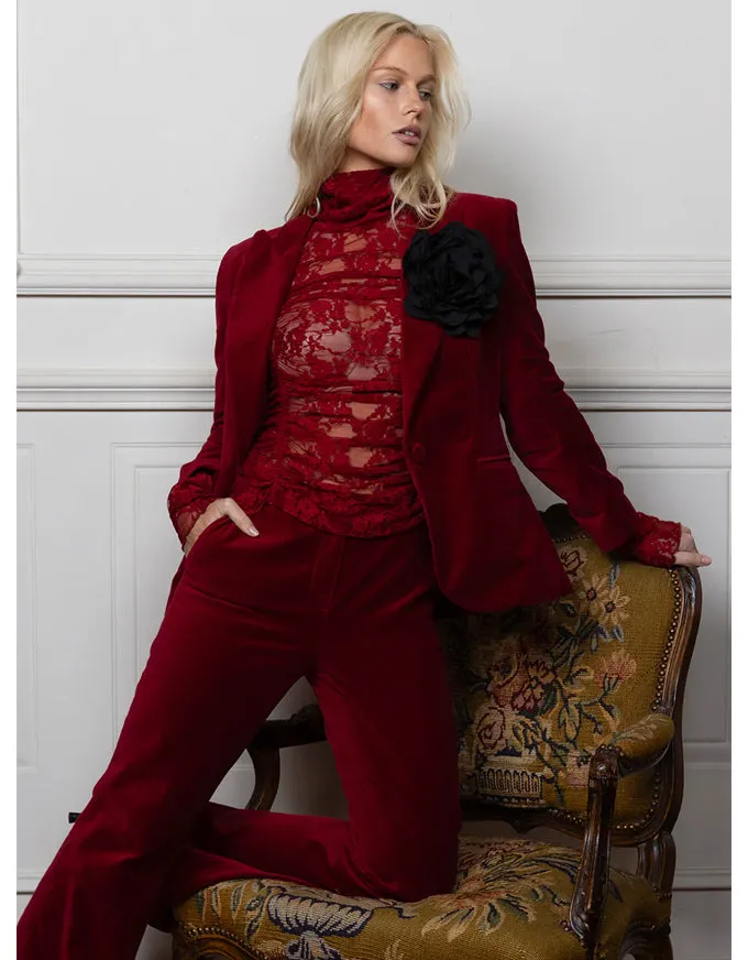 Ringmaster Velvet Blazer Ruby