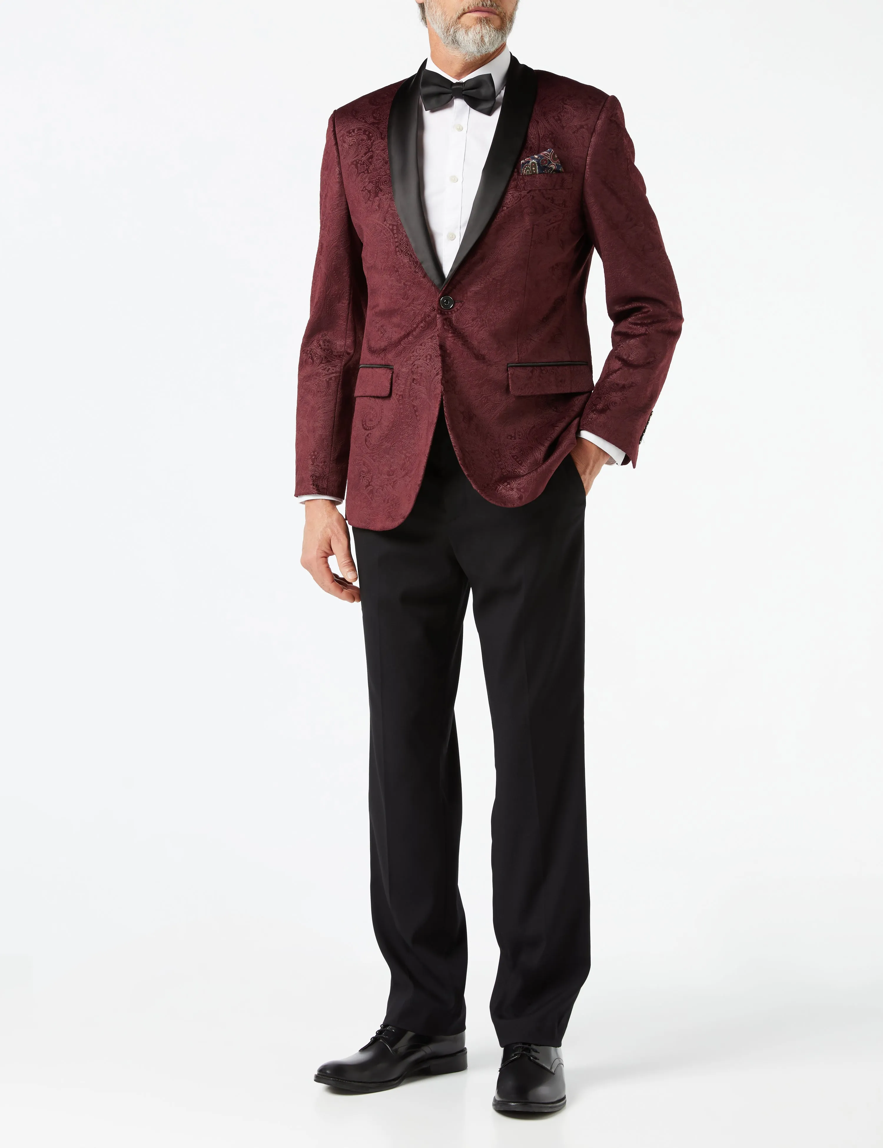 RONY - MAROON VELVET PAISLEY BLAZER