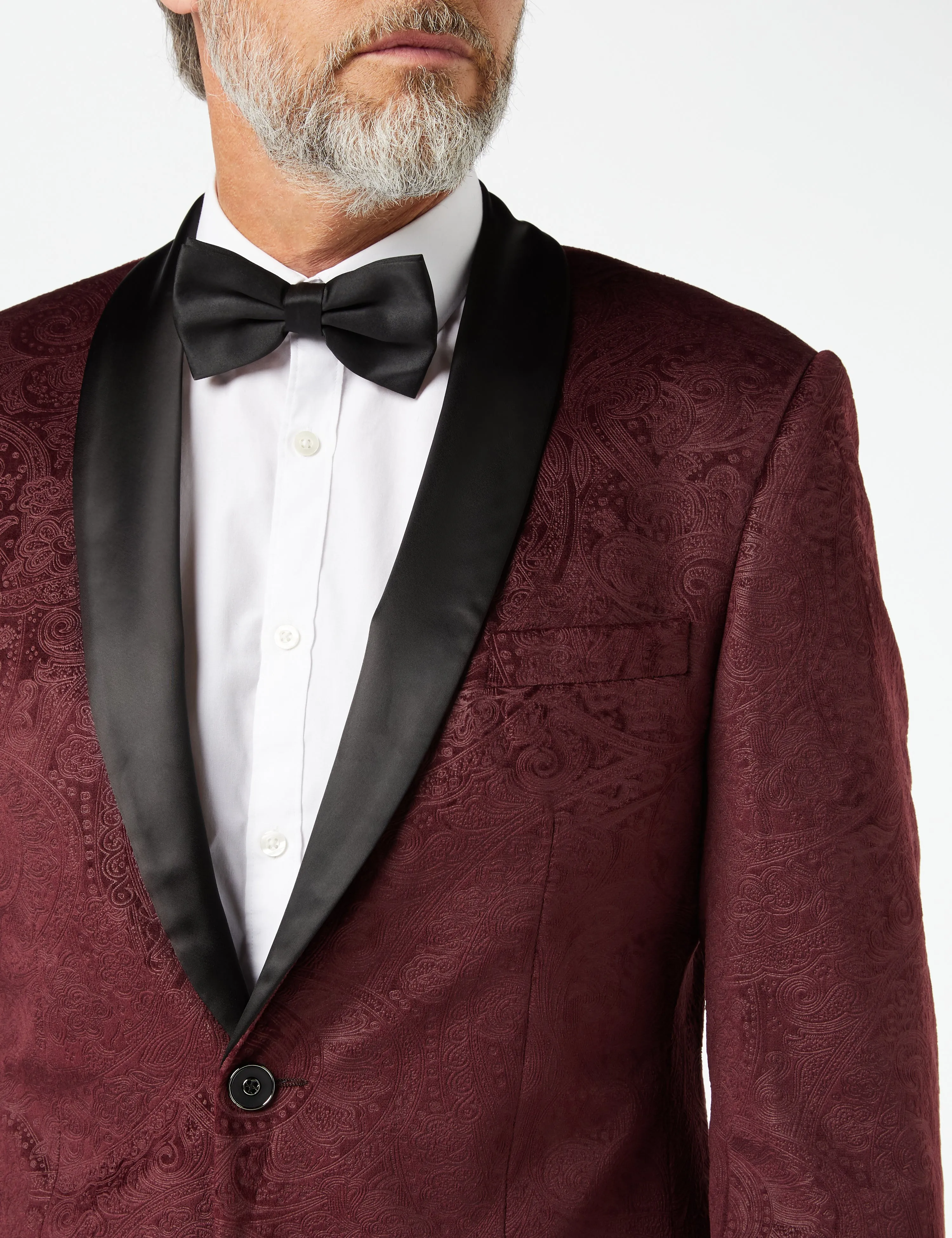 RONY - MAROON VELVET PAISLEY BLAZER