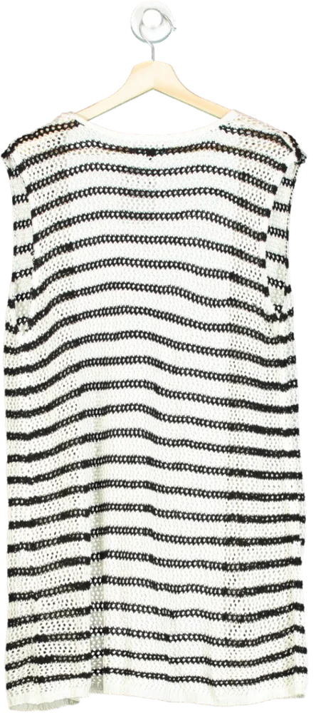 Simply Be. Black/White Striped Sleeveless Knitted Vest UK 16/18