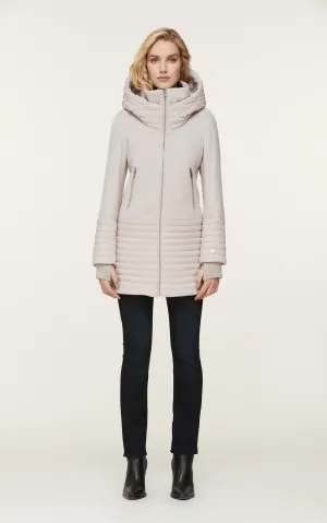 SOIA&KYO AVERY - Mixed media hooded coat - FINAL SALE