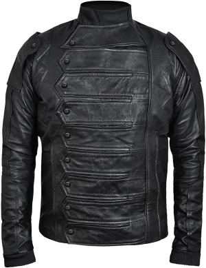 Soldier Black Leather Vest Jacket