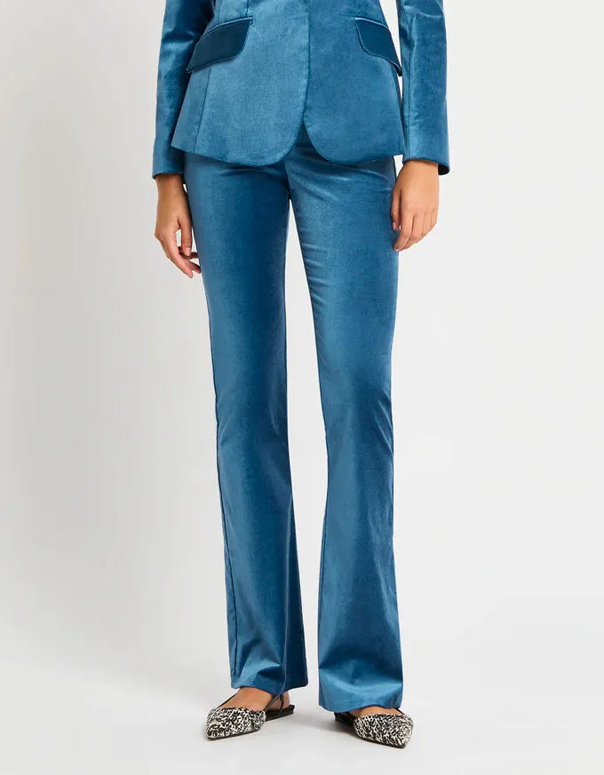 Toni Pant Blue Velvet - Australian Made