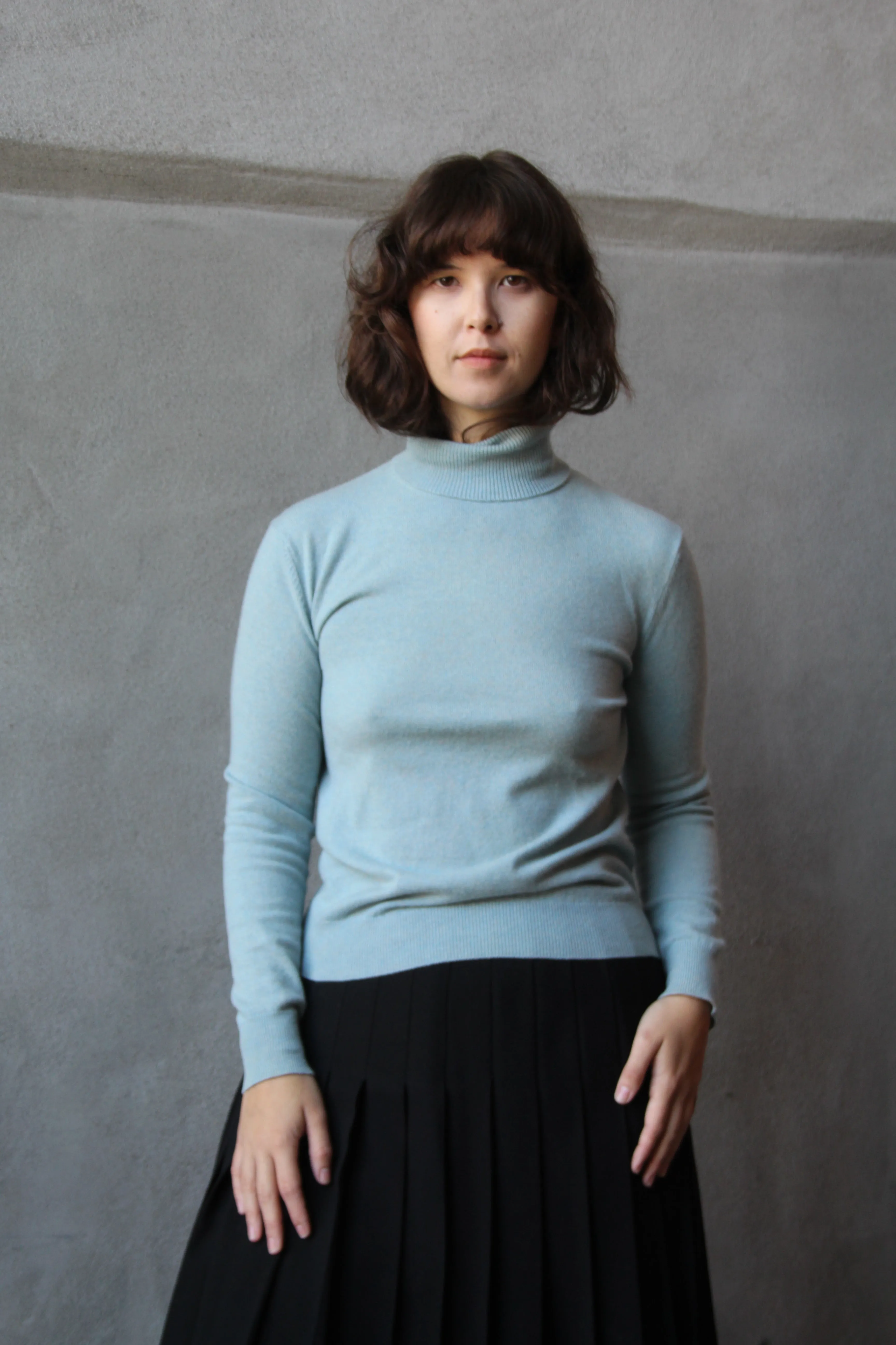 TSE 100% Cashmere Carolina Blue Turtleneck - XS/S