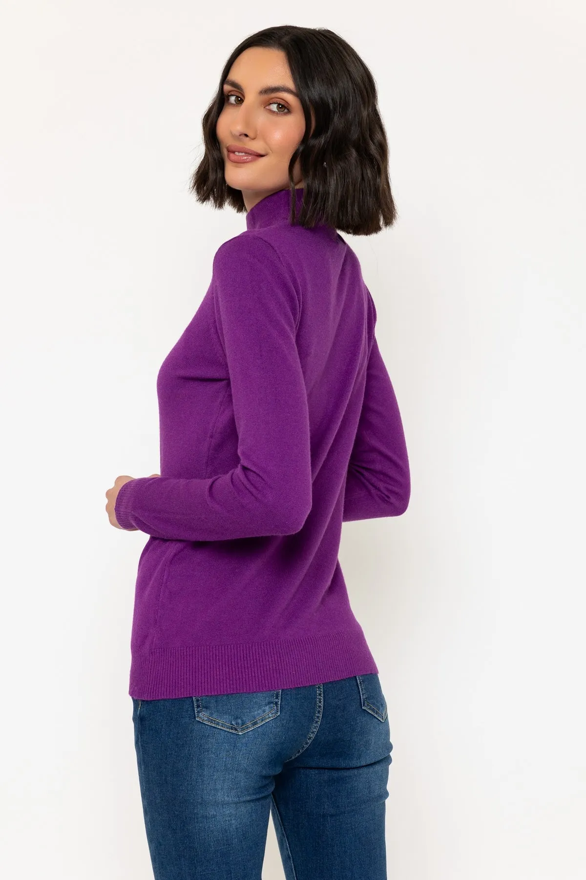 Turtleneck Knit in Purple