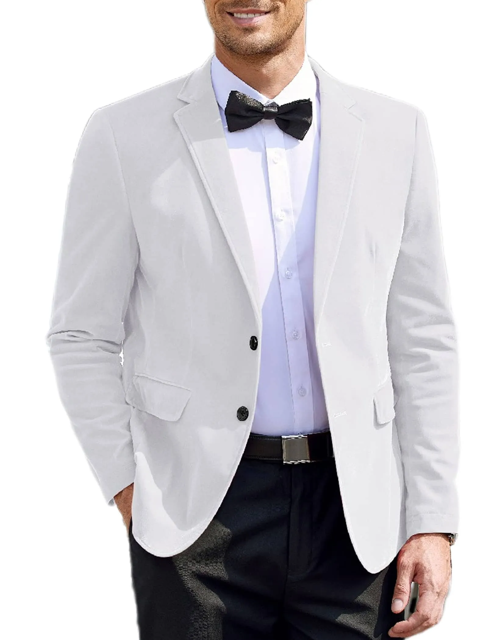 Two Button Slim Fit Blazers Retro Tuxedo Suit Jackets (US Only)