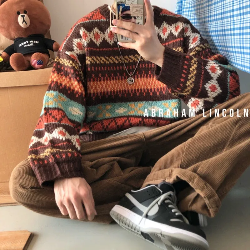 Warm Streetwear Male Knitted Sweater