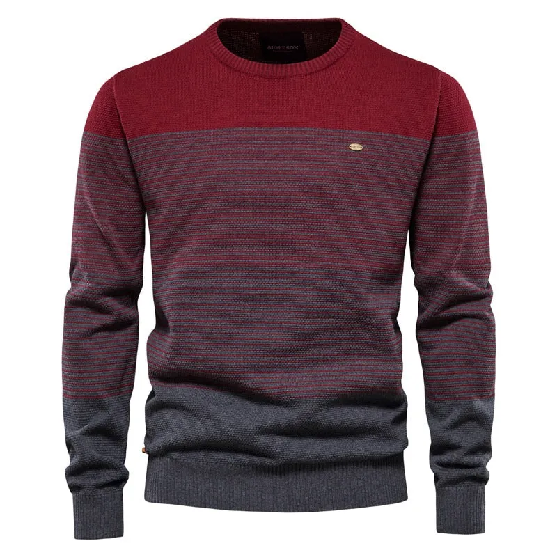 West Louis™ Casual O-Neck Cotton Knitted Sweater Pullover