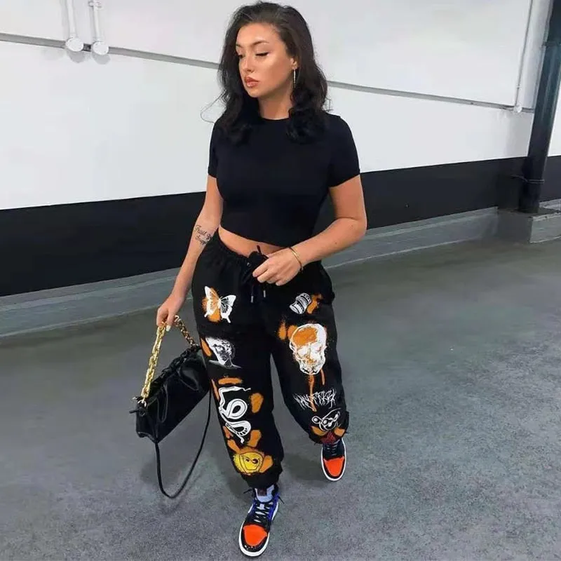 Women’s Unisex Cartoon Print Joggers