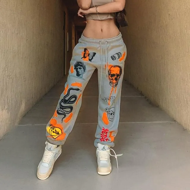 Women’s Unisex Cartoon Print Joggers